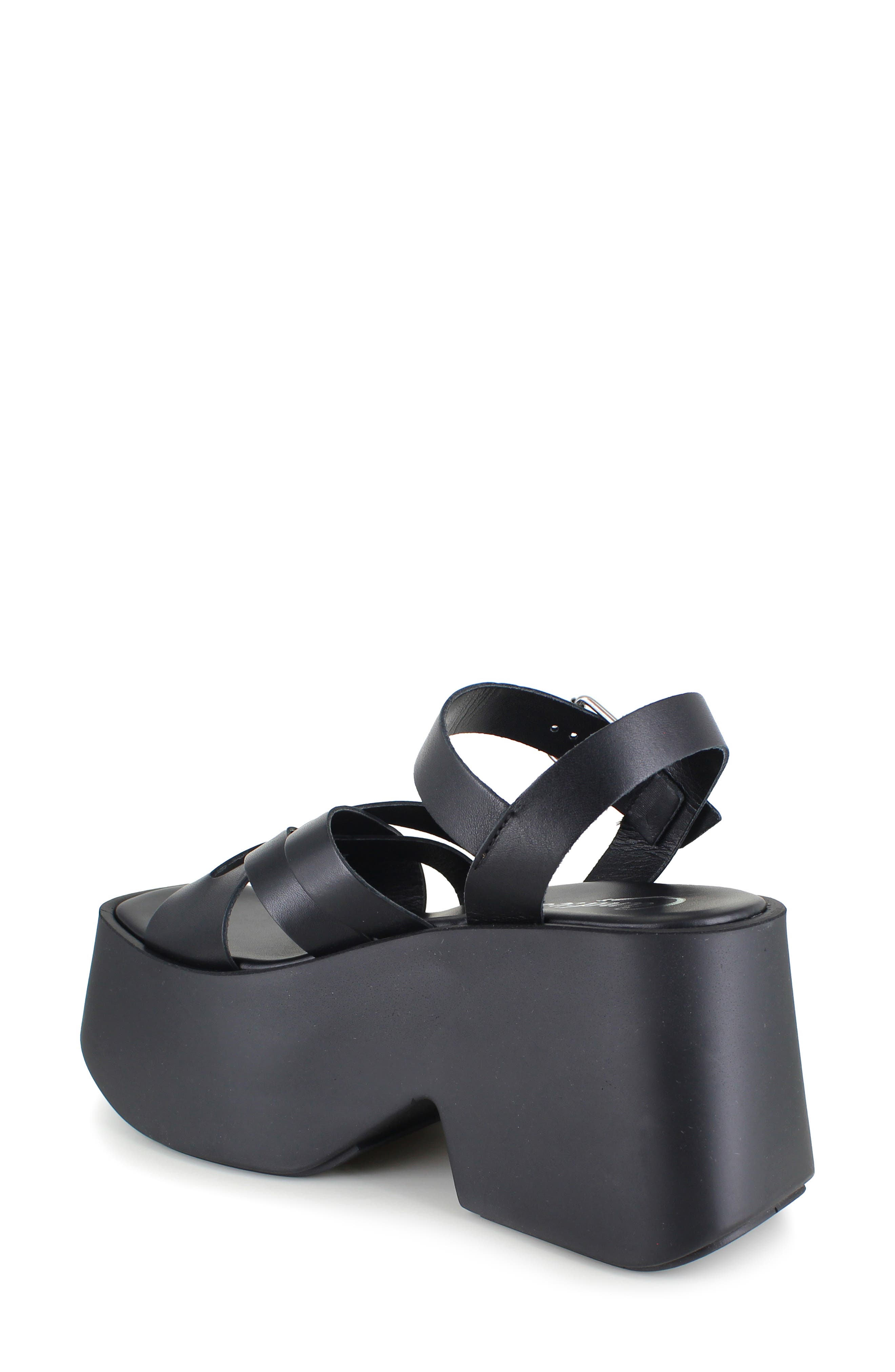 Candie's Elisabeth Ankle Strap Platform Sandal, Alternate, color, Black Leather
