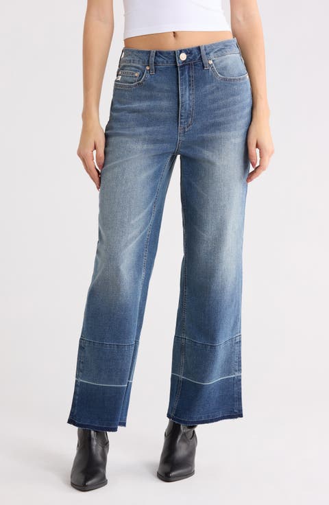 High Waist Released Hem Jeans