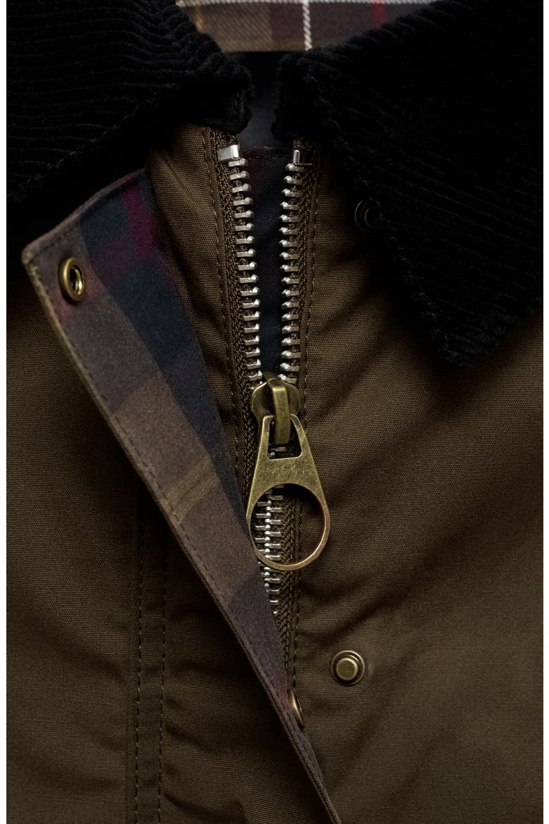 Corduroy Collar Waxed Effect Oversize Jacket, Alternate, color, BROWN