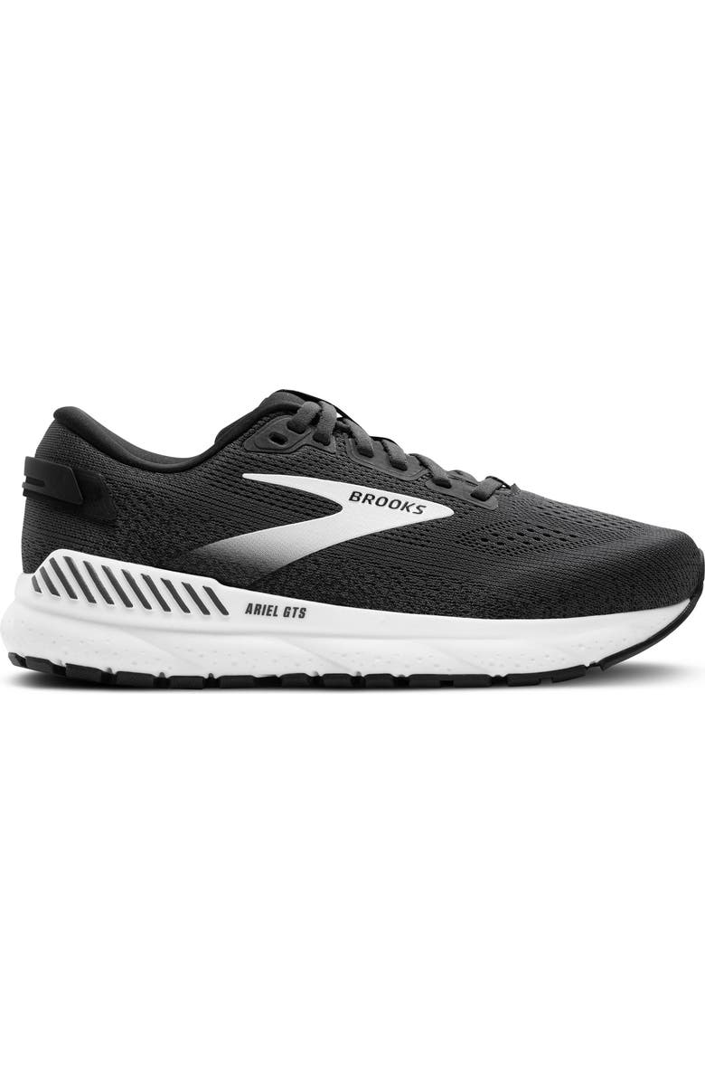 Brooks Ariel GTS 24 Running Shoe, Alternate, color, Ebony/Black/White