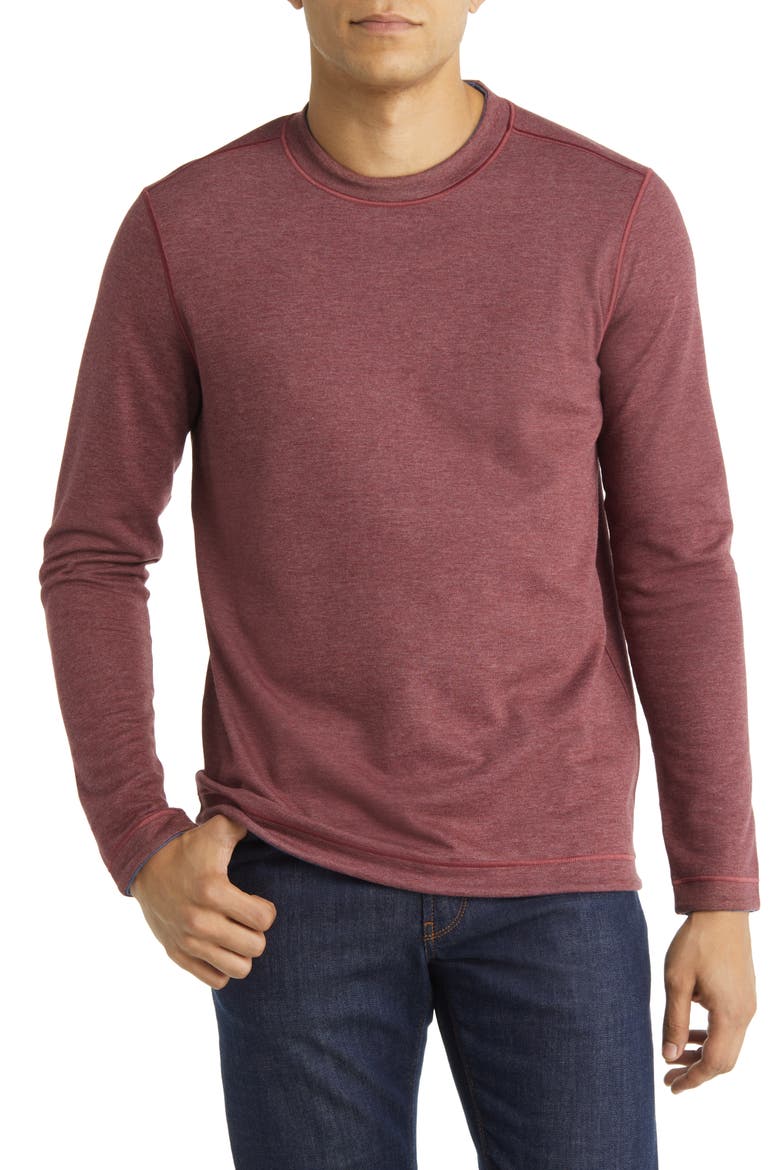 Men's Reversible Cotton & Modal Blend Sweater, Main, color, BERRY/ BLUE