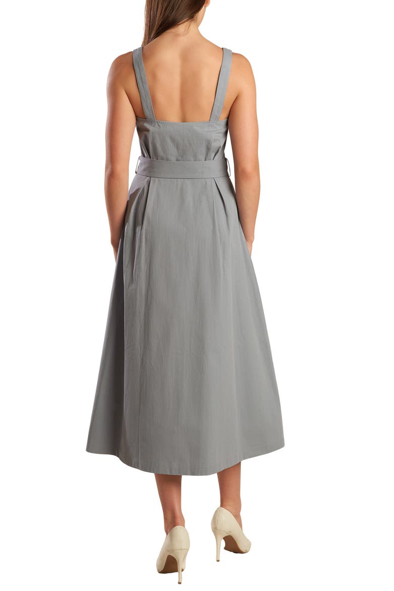 Cotton Sleeveless Midi Dress, Alternate, color, STEEL BLUE