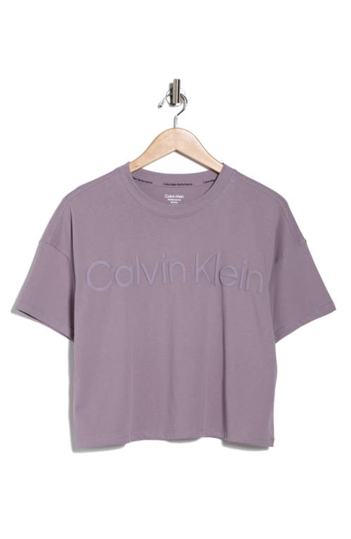 Calvin Klein Performance Puff Print Logo T-shirt In Purple