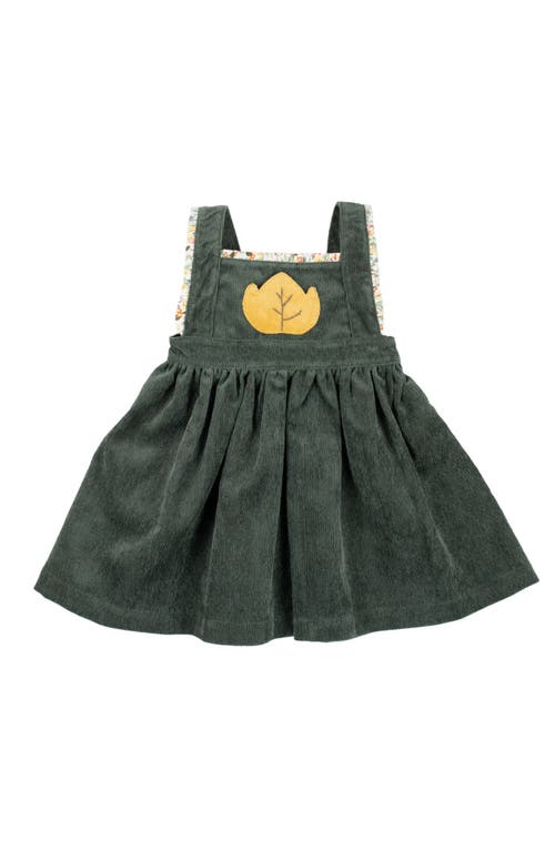 Cuclie Kids' Corduroy Pinafore Dress In Green