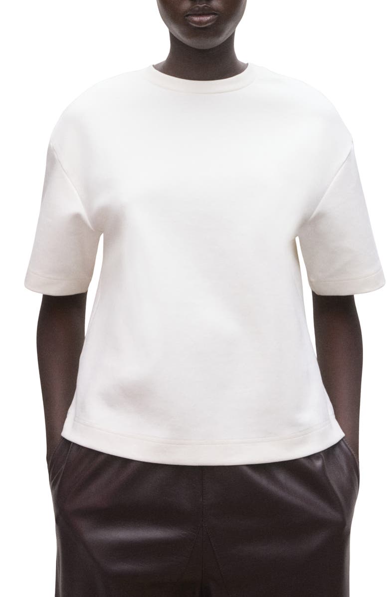 MANGO Cotton Blend T-Shirt, Main, color, Off White