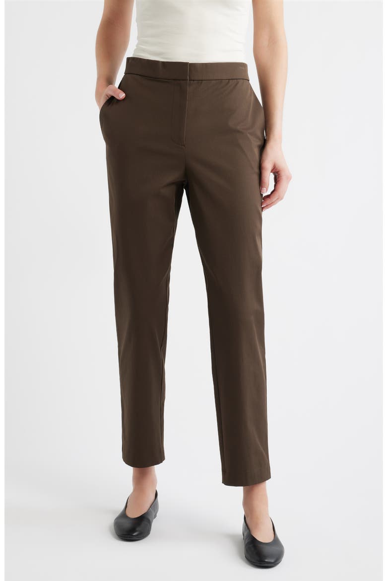 High Waist Slim Fit Ankle Pants, Main, color, WREN