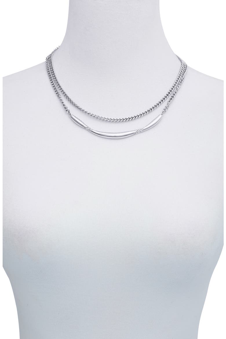 Layered Chain Necklace, Alternate, color, SILVER TONE