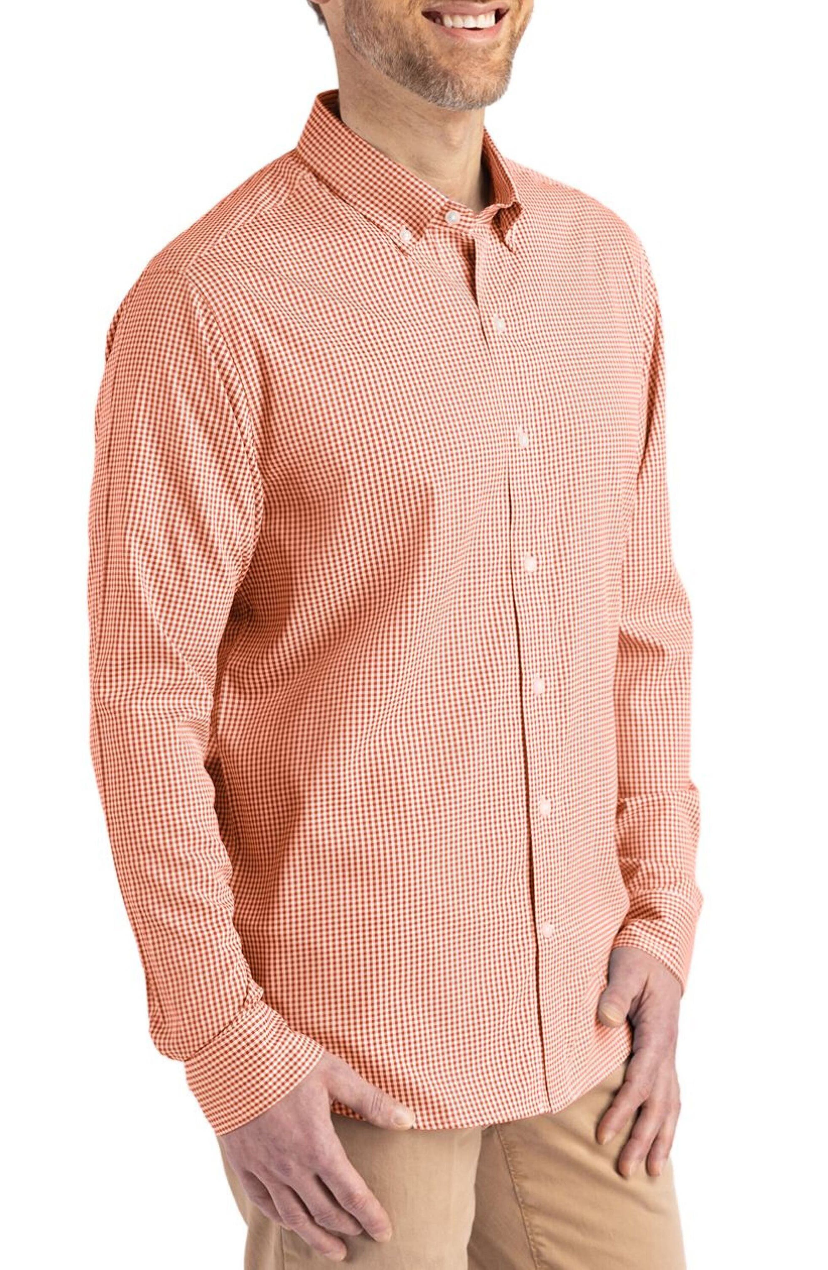 Cutter & Buck Skyline Check Performance Stretch Button-Down Shirt (Men ...