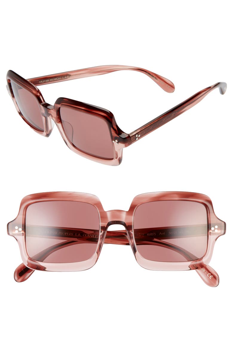 Oliver Peoples Avri 50mm Polarized Square Sunglasses, Main, color,
