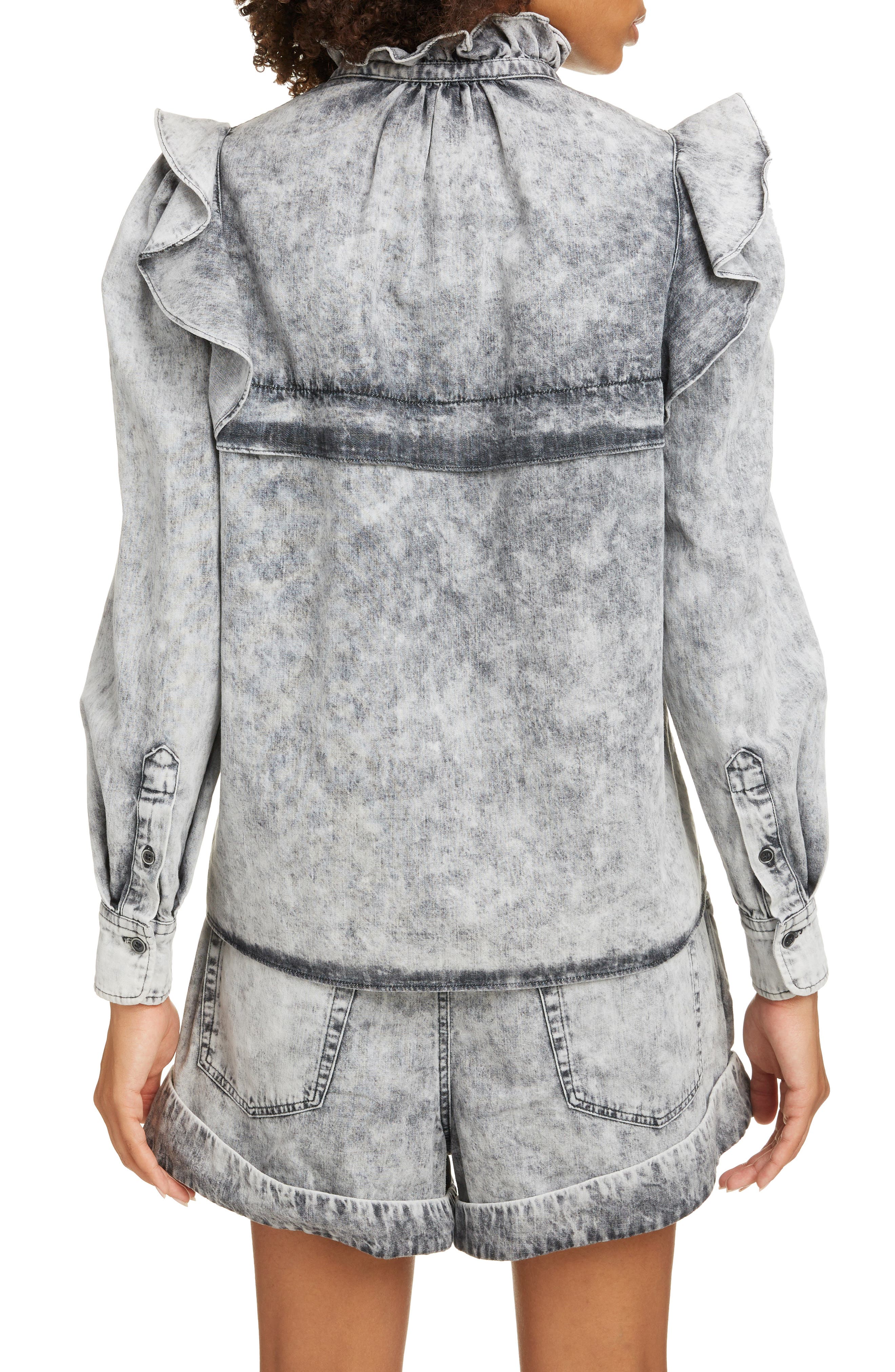 Idety Ruffle Trim Stonewashed Shirt - image 2