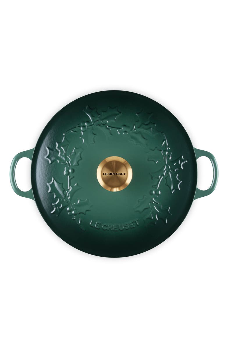 Le Creuset Holly Collection Traditional 4.5-Quart Enamel Cast Iron Dutch Oven with Lid, Alternate, color, Artichaut