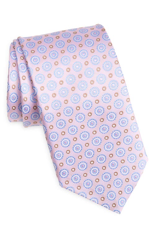 David Donahue Neat Silk Tie In Pink