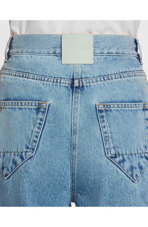 Lanvin Blue Wide-leg Cuffed Jeans In Light Blue
