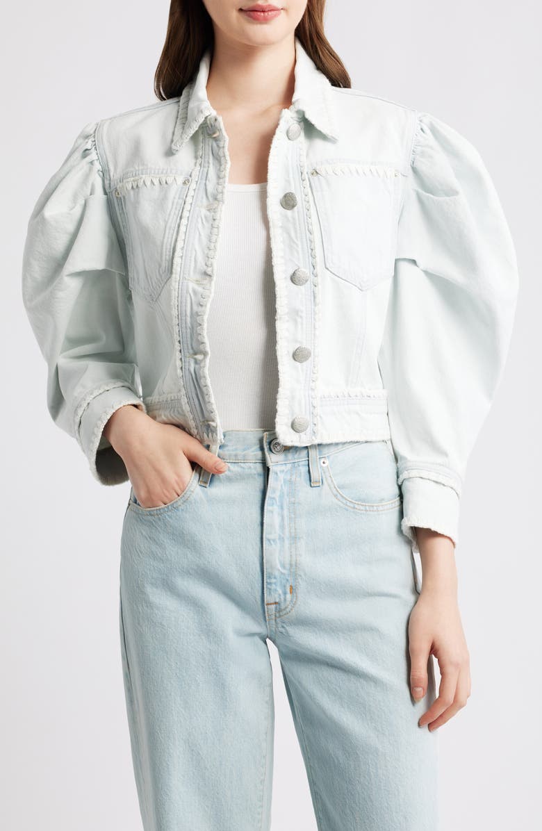 FARM Rio Stitch Detail Denim Jacket, Main, color, Denim