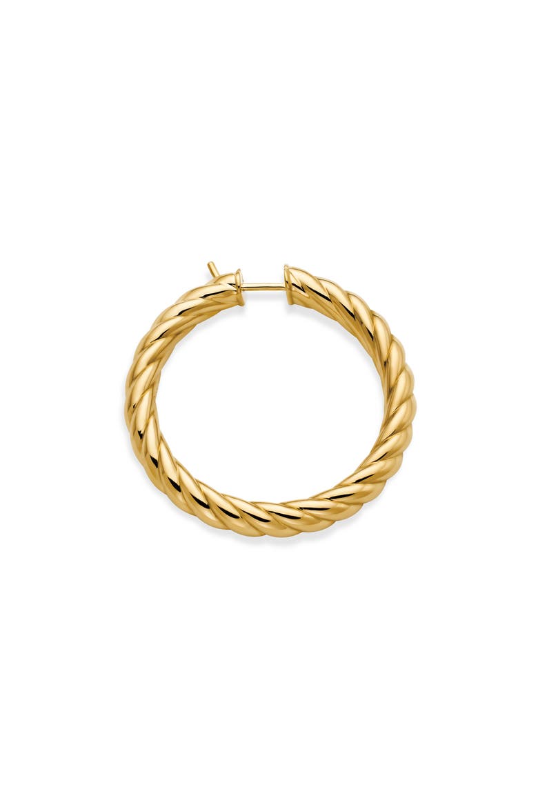 Sculpted Cable Hoop Earring in 18K Yellow Gold, Alternate, color, 18K YELLOW GOLD