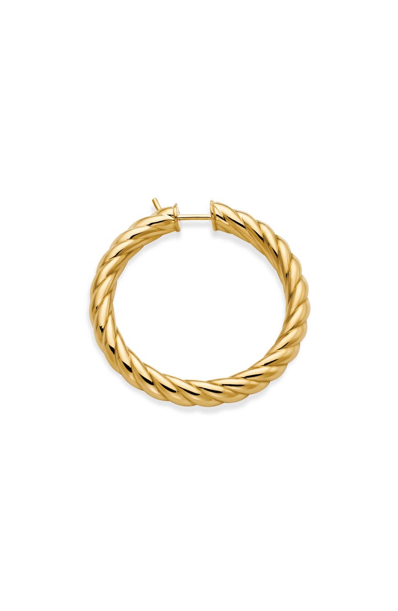 David Yurman Sculpted Cable Hoop Earring in 18K Yellow Gold, Alternate, color, 18K Yellow Gold
