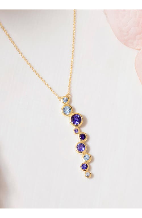 Ys Gems Iolite & Blue Topaz Pendant Necklace In Blue