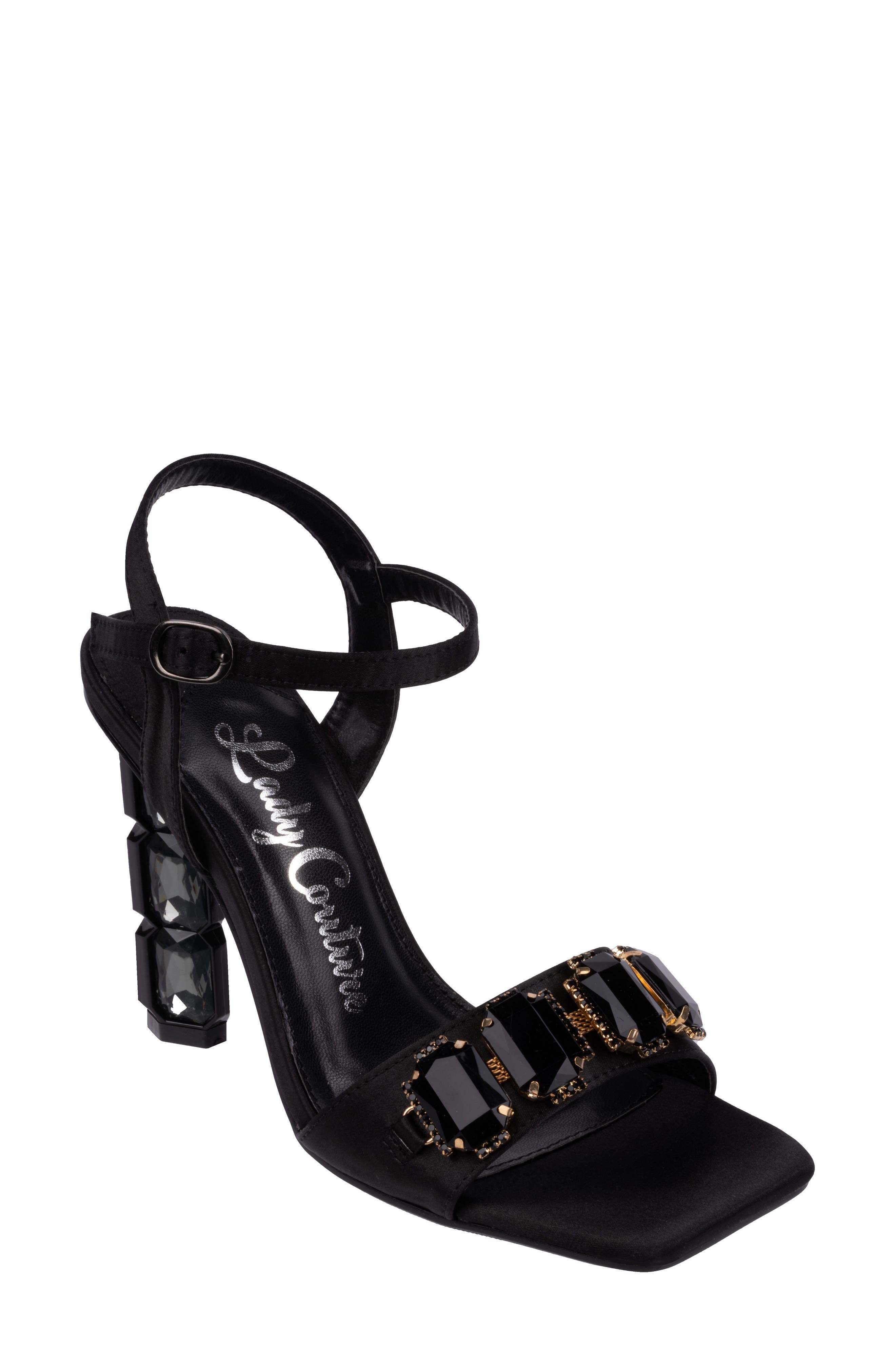 LADY COUTURE Rhinestone Ankle Strap Sandal, Main, color, 