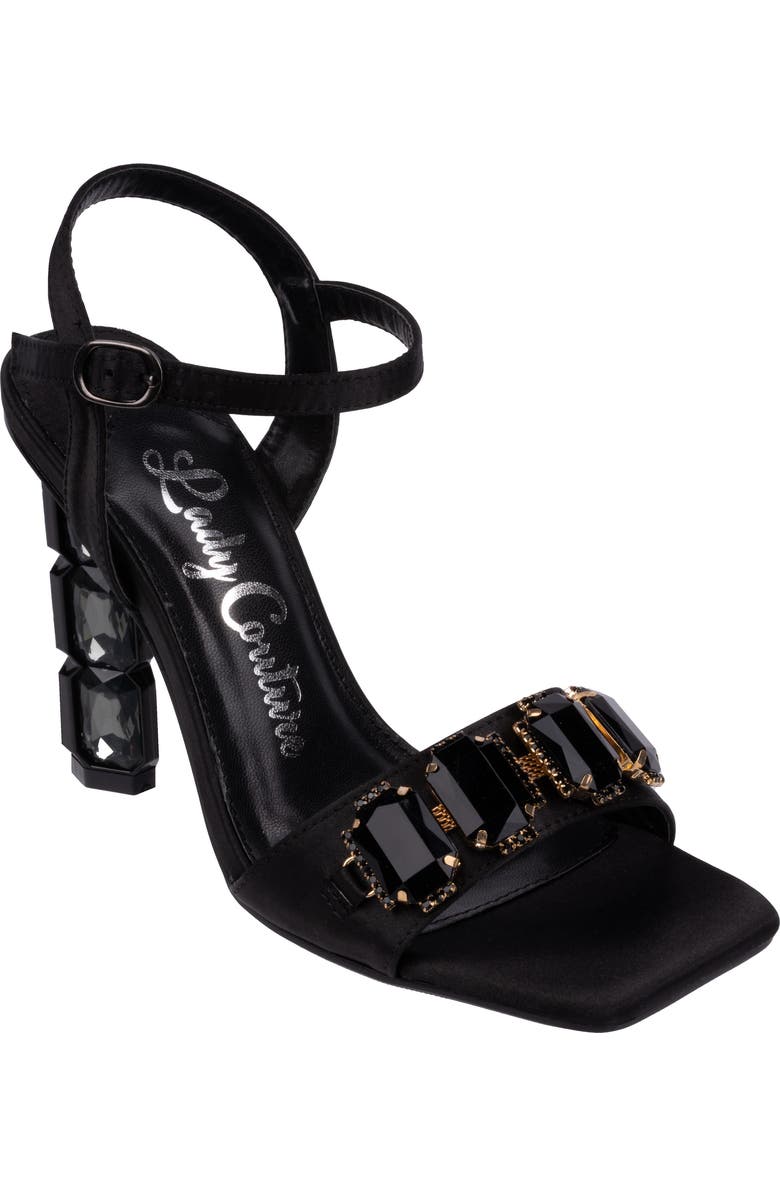 LADY COUTURE Rhinestone Ankle Strap Sandal, Main, color,