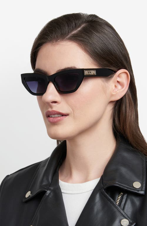 Moschino 55mm Gradient Cat Eye Sunglasses In Black/dark Grey Sf