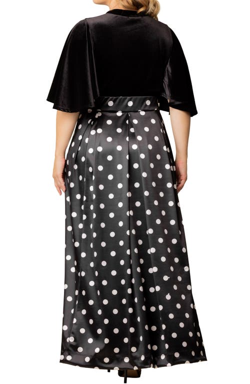 Kiyonna Radiant Opulence Mixed Media Ballgown In Black