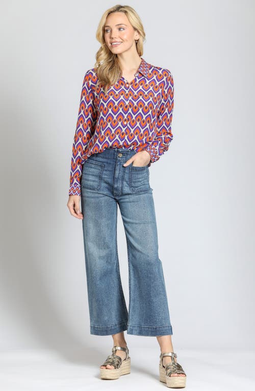 Apny Print Button-up Shirt In Multi