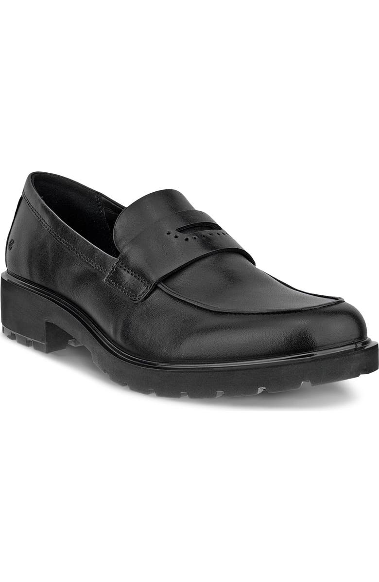 ECCO Metropole Vienna Penny Loafer, Main, color, Black Leather