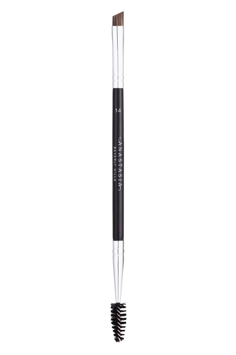 #14 Dual-Sided Brow & Eyeliner Brush, Main, color, NO COLOR