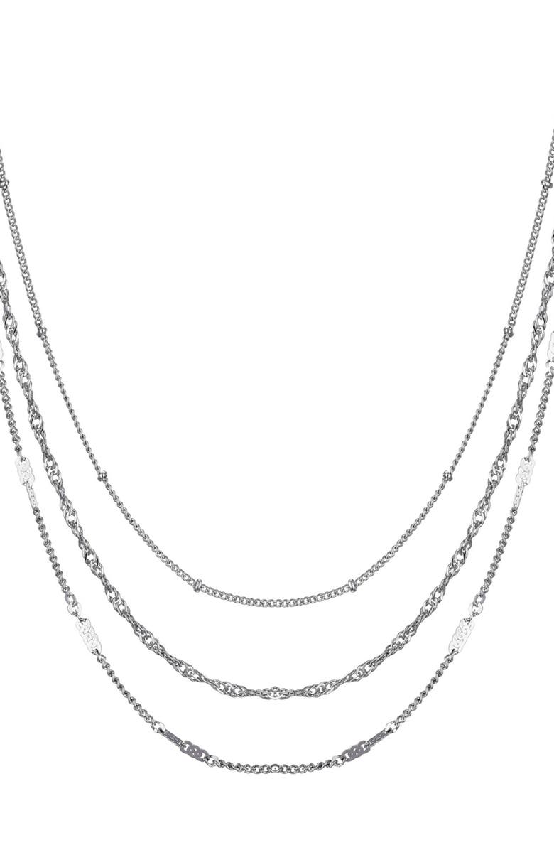 Adornia Set of 3 Assorted Chain Necklaces, Main, color, Silver