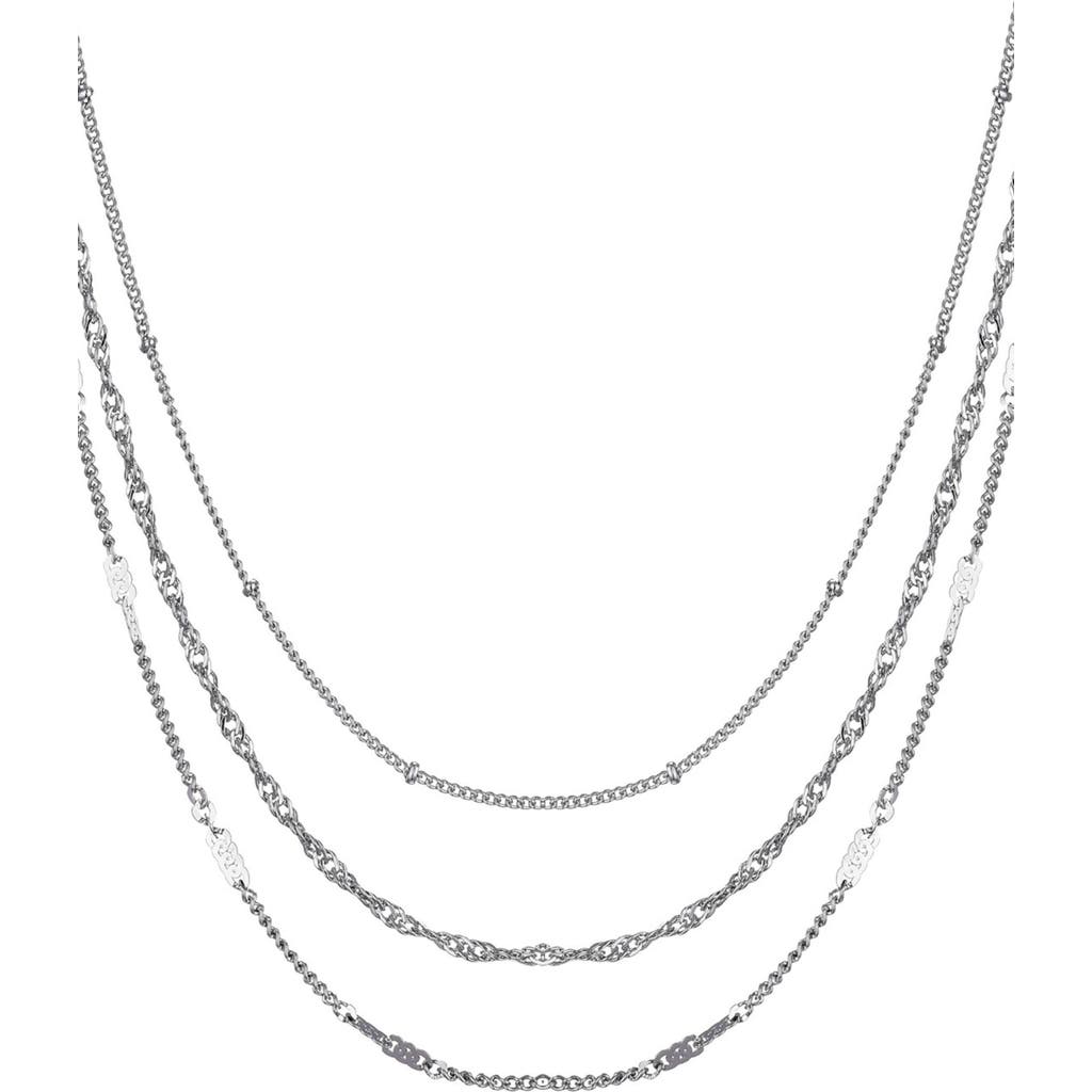 Adornia Set Of 3 Assorted Chain Necklaces In Silver