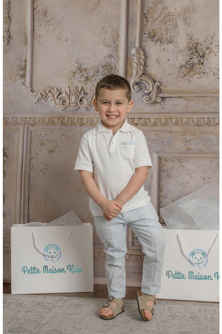 Charlotte Boys' Polo Shirt, Alternate, color, White