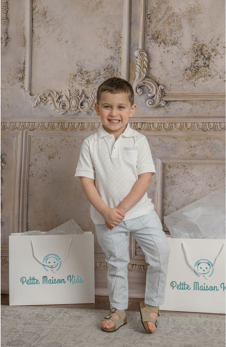 Petite Maison Kids Charlotte Boys' Polo Shirt, Alternate, color, White