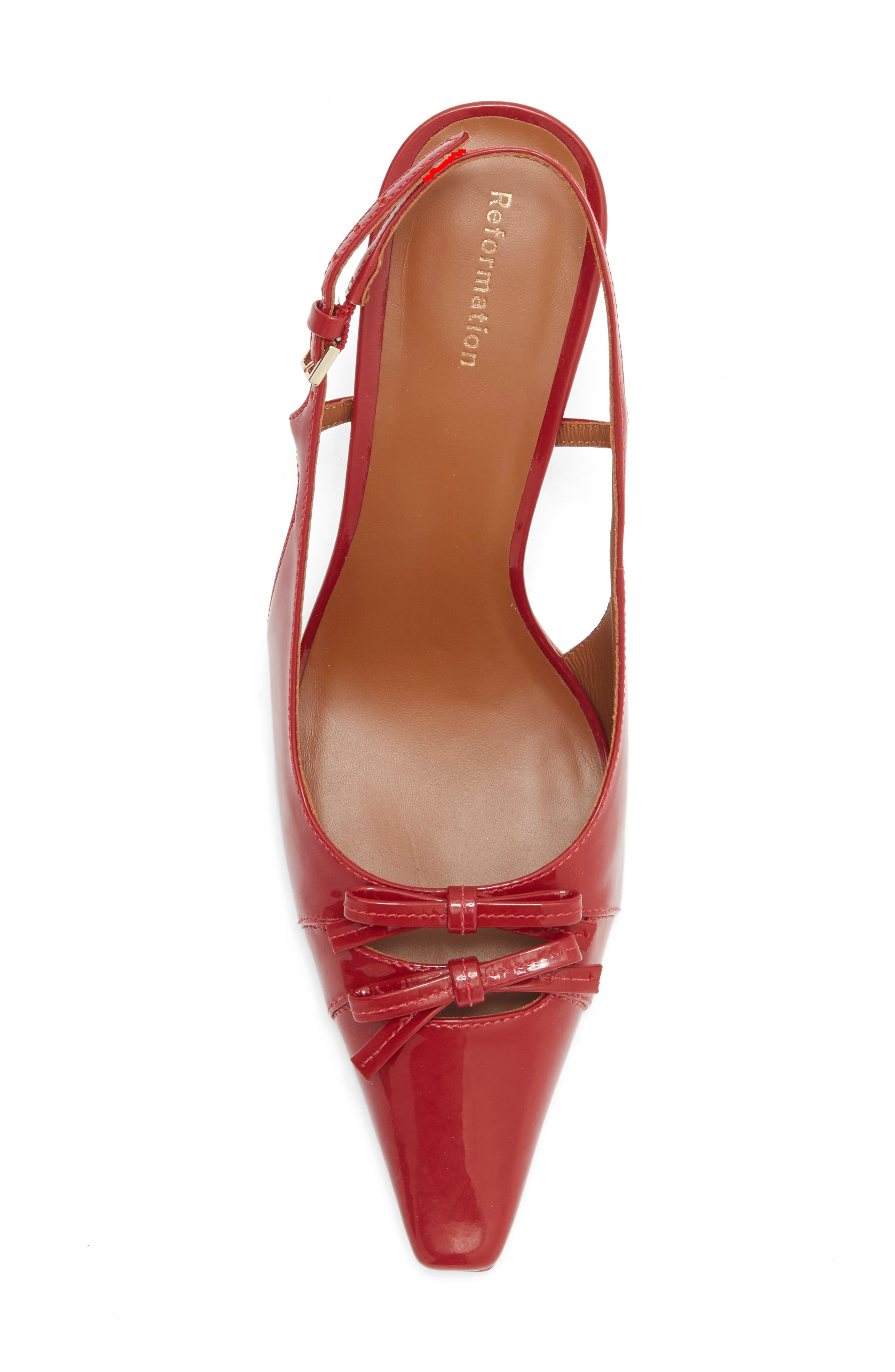 Reformation Noreen Slingback Pump, Alternate, color, Scarlet Patent
