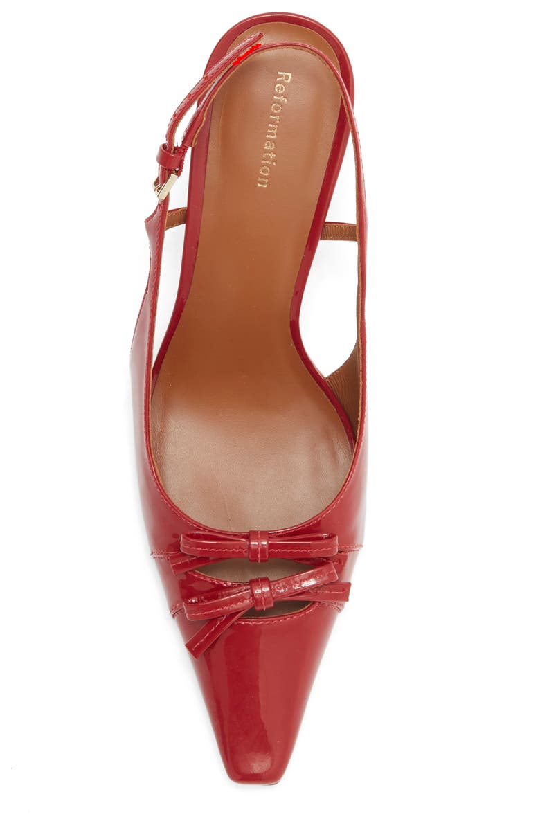 Reformation Noreen Slingback Pump, Alternate, color, Scarlet Patent