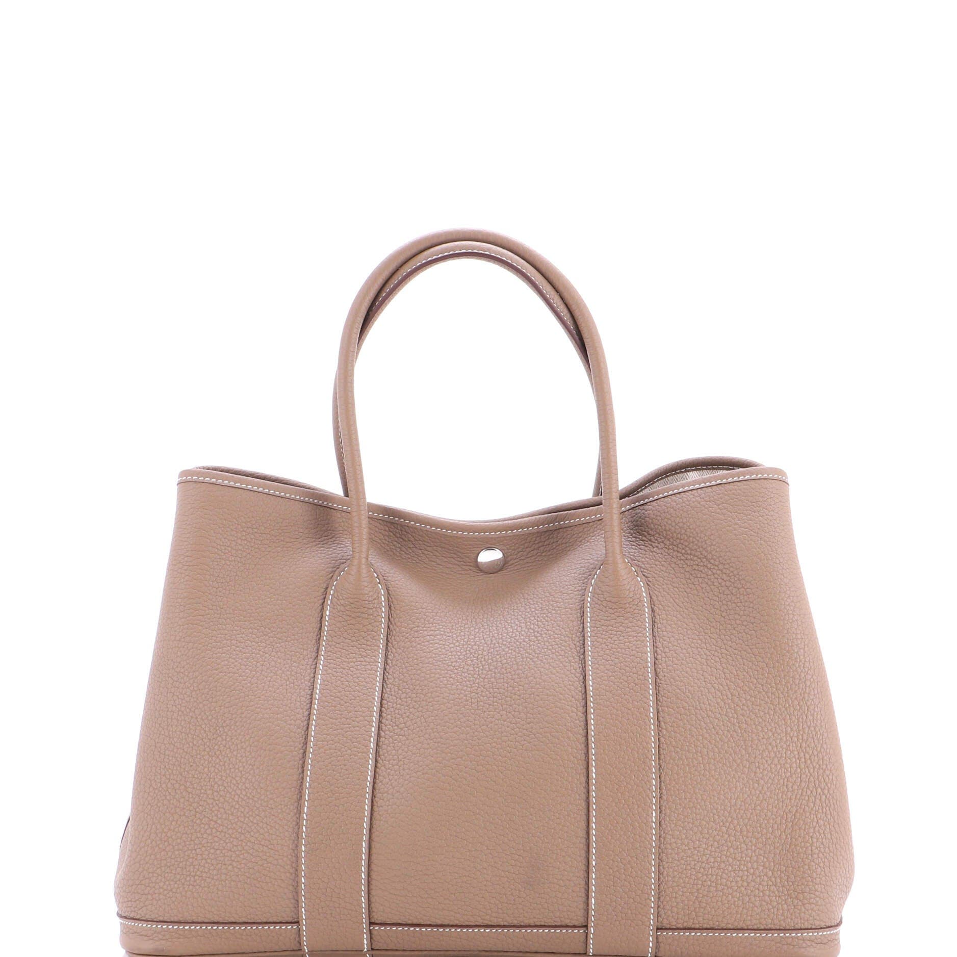 Garden Party Tote Leather 36, Main, color, Etoupe