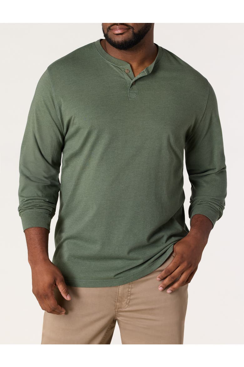 Big & Tall Garment-Dyed Henley Shirt, Main, color, THYME