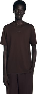 SANDRO Cotton T-shirt with logo
