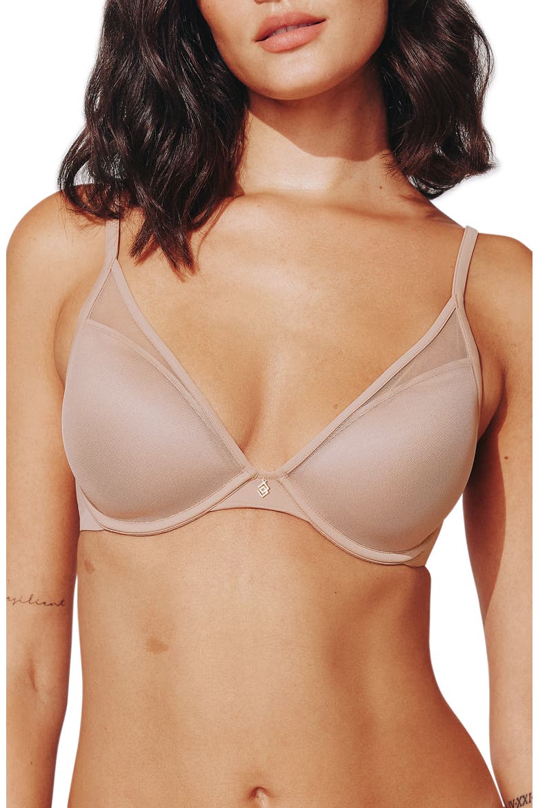 24/7® Classic Uplift Plunge Underwire Bra, Main, color, TAUPE