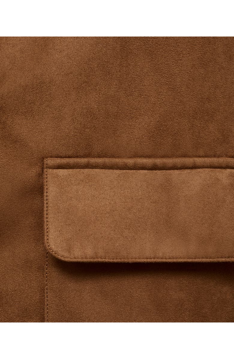 MANGO TEEN Faux Suede Jacket, Alternate, color, Tobacco Brown