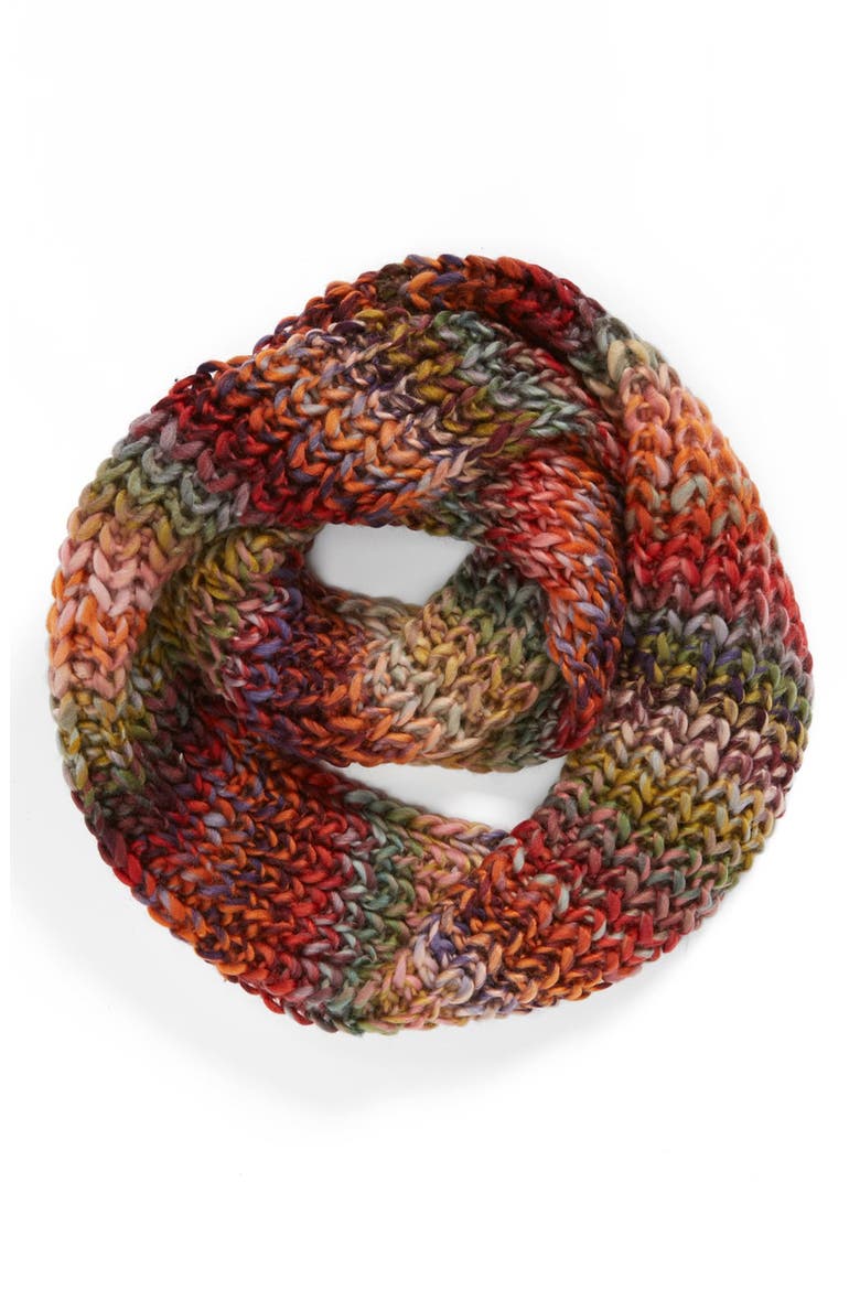 Chunky Rainbow Infinity Scarf, Main, color, RED MULTI
