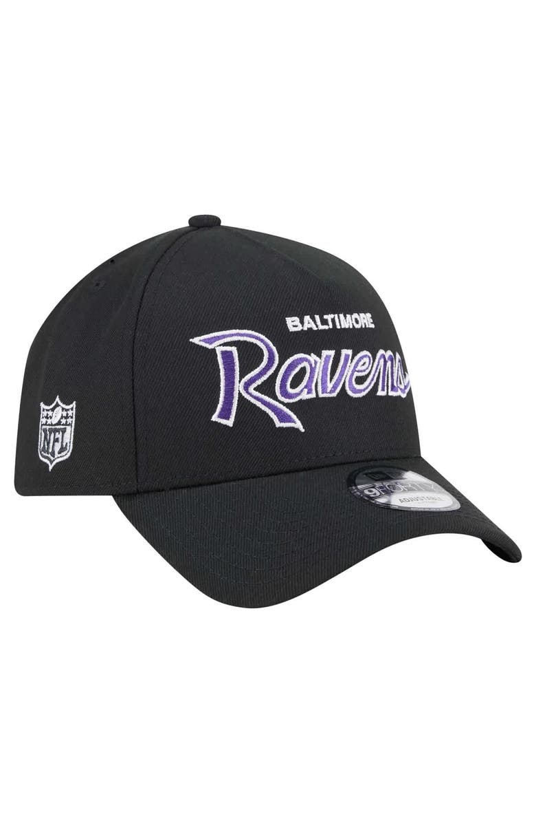 New Era Men's New Era Black Baltimore Ravens Smith 9FORTY Adjustable hat, Main, color, Black
