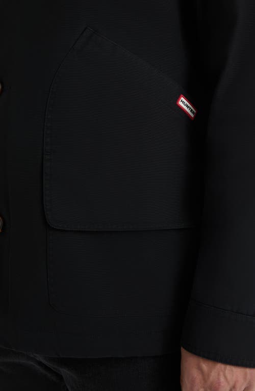 Hunter Water Repellent Canvas Barn Jacket In Black