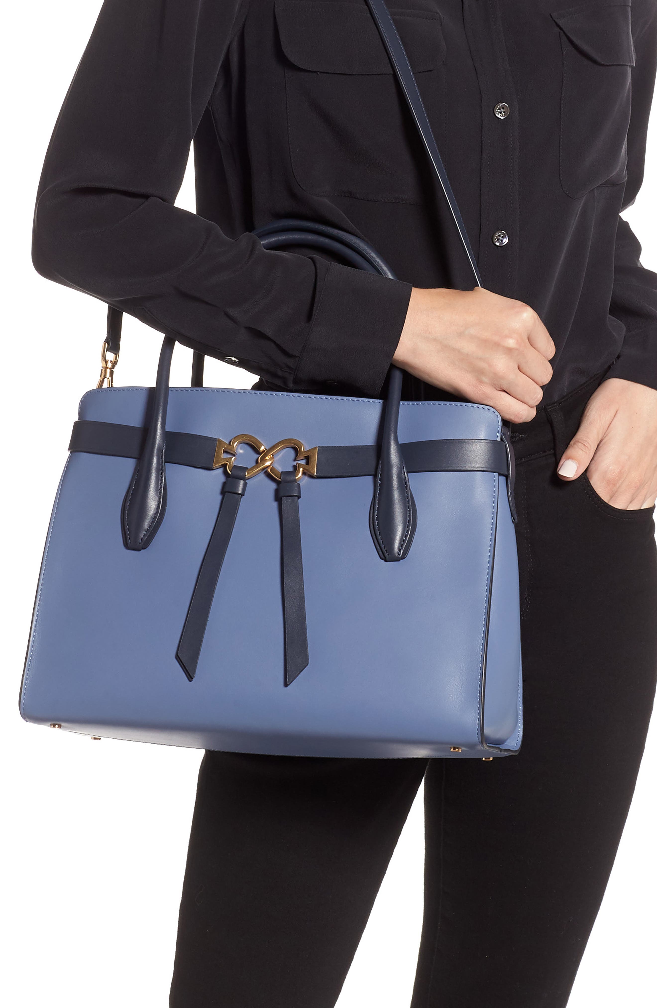 Kate Spade New York large toujours leather satchel, Alternate, color, 