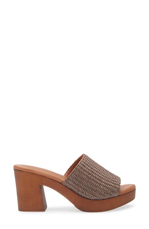 Cordani Waylin Platform Slide Sandal In Cacao Raffia