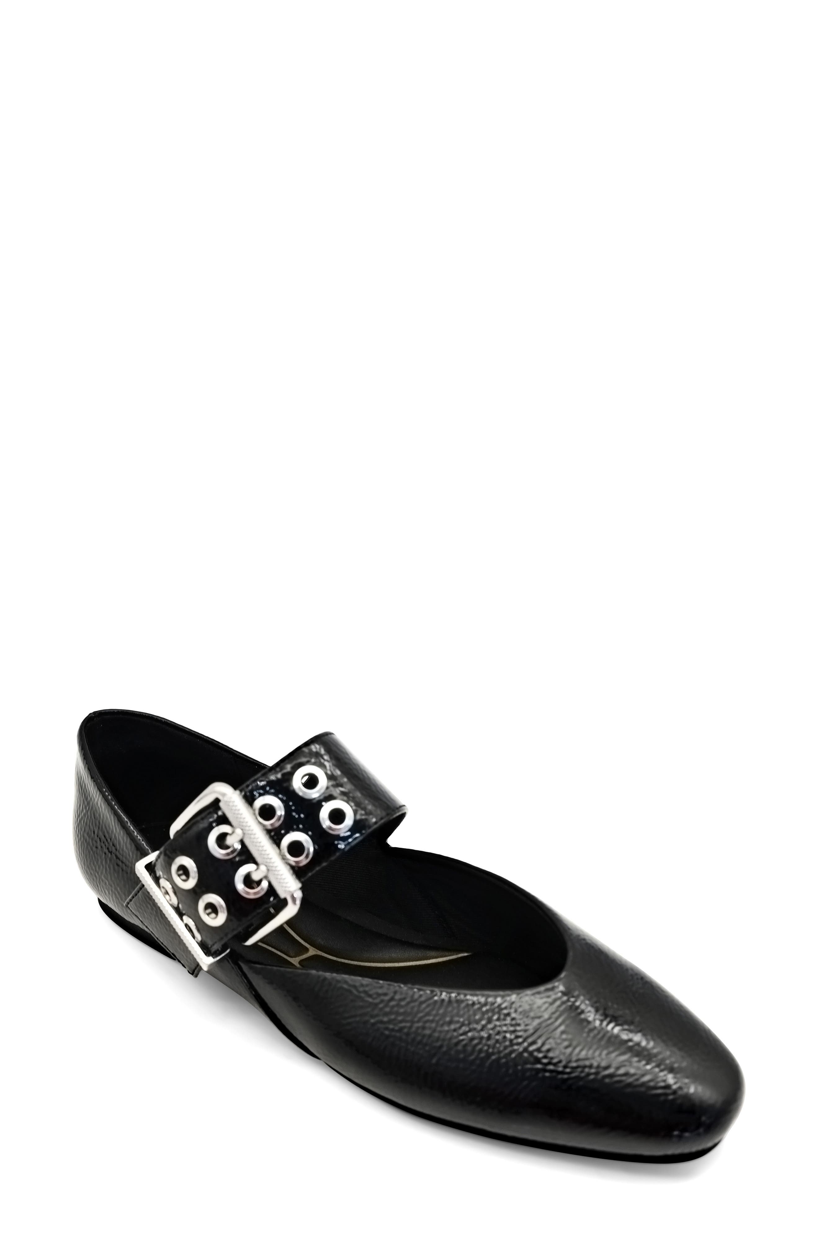 Kenneth Cole Marcella Mary Jane Flat, Main, color, Black Patent
