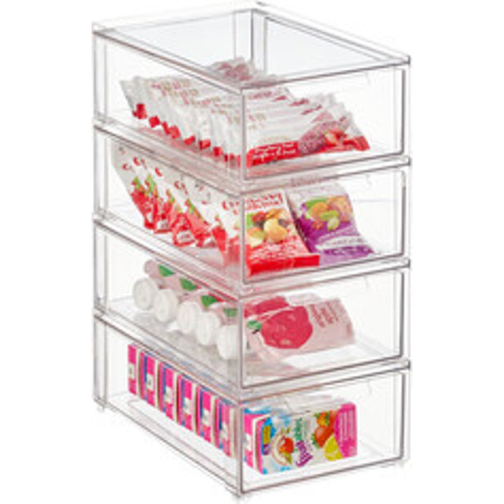 Mdesign Stackable Pull-out Sliding Storage Drawer In Transparent