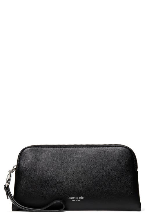 Kate Spade New York Halo Leather Medium Wristlet In Black