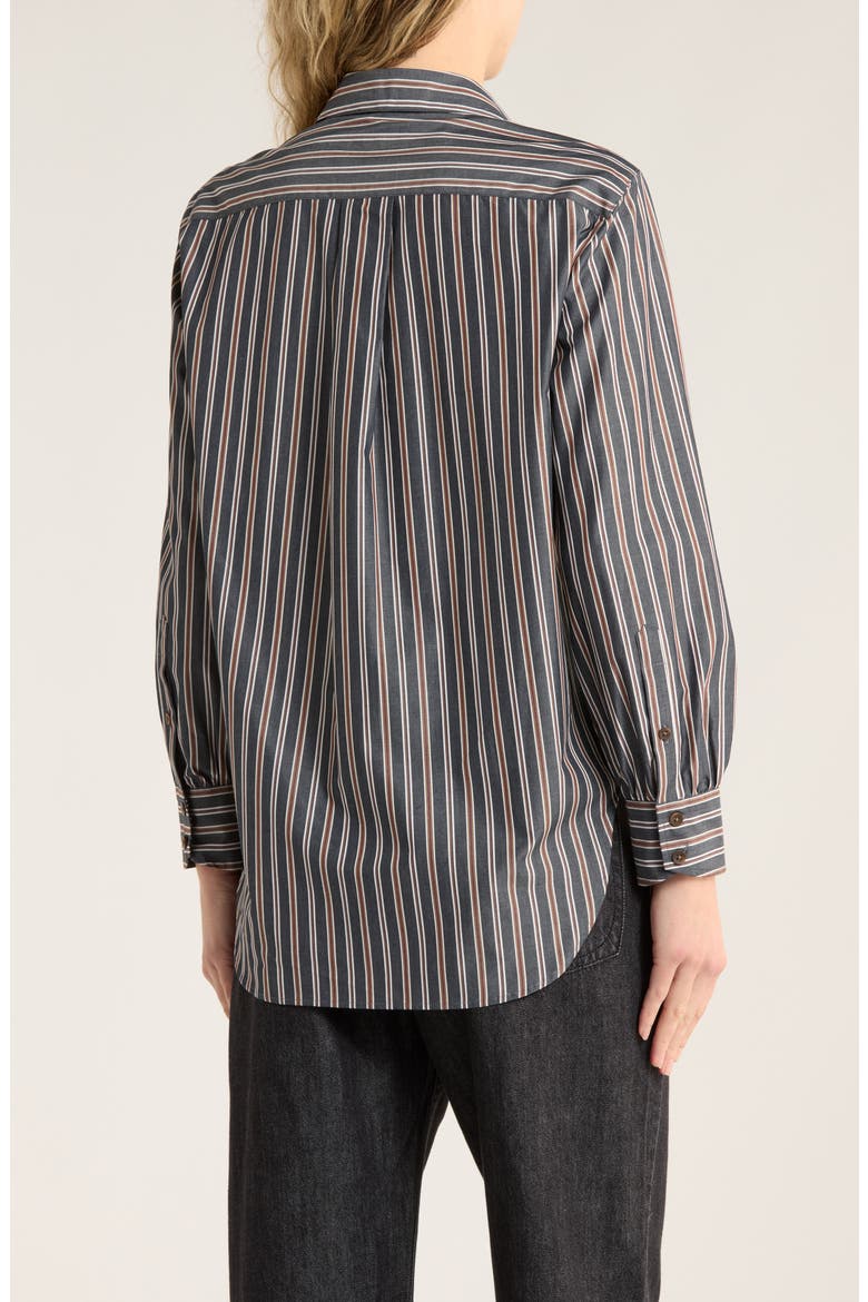 Max Oversize Stripe Button-Up Shirt, Alternate, color, NAVY STRIPE