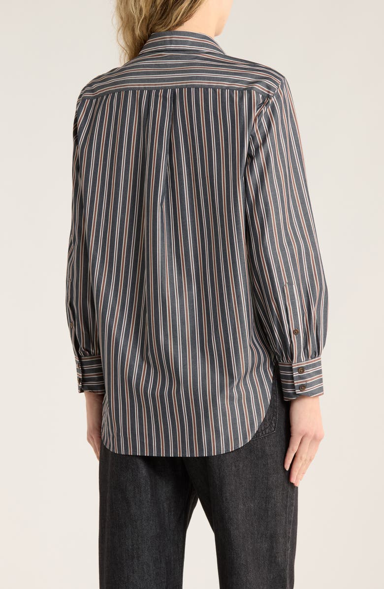rag & bone Max Oversize Stripe Button-Up Shirt, Alternate, color, Navy Stripe