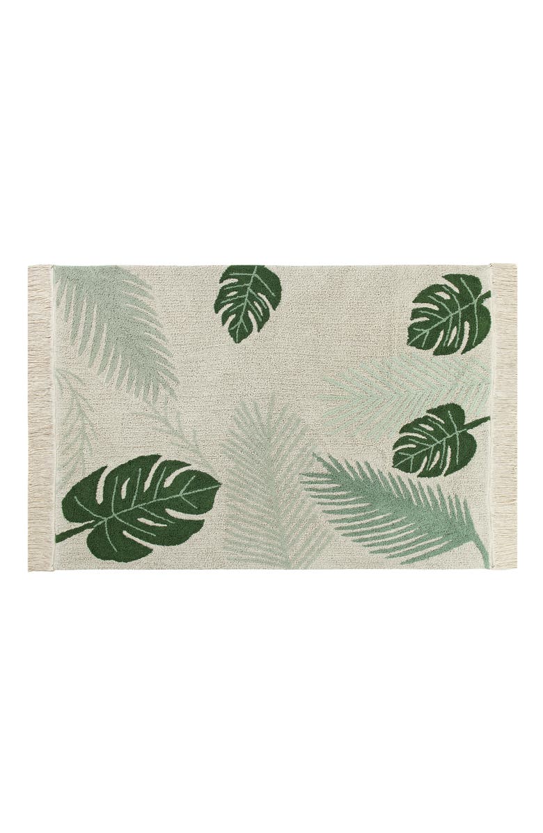 Lorena Canals Washable Rug Tropical Green, Main, color, Natural, Green, Medium Green